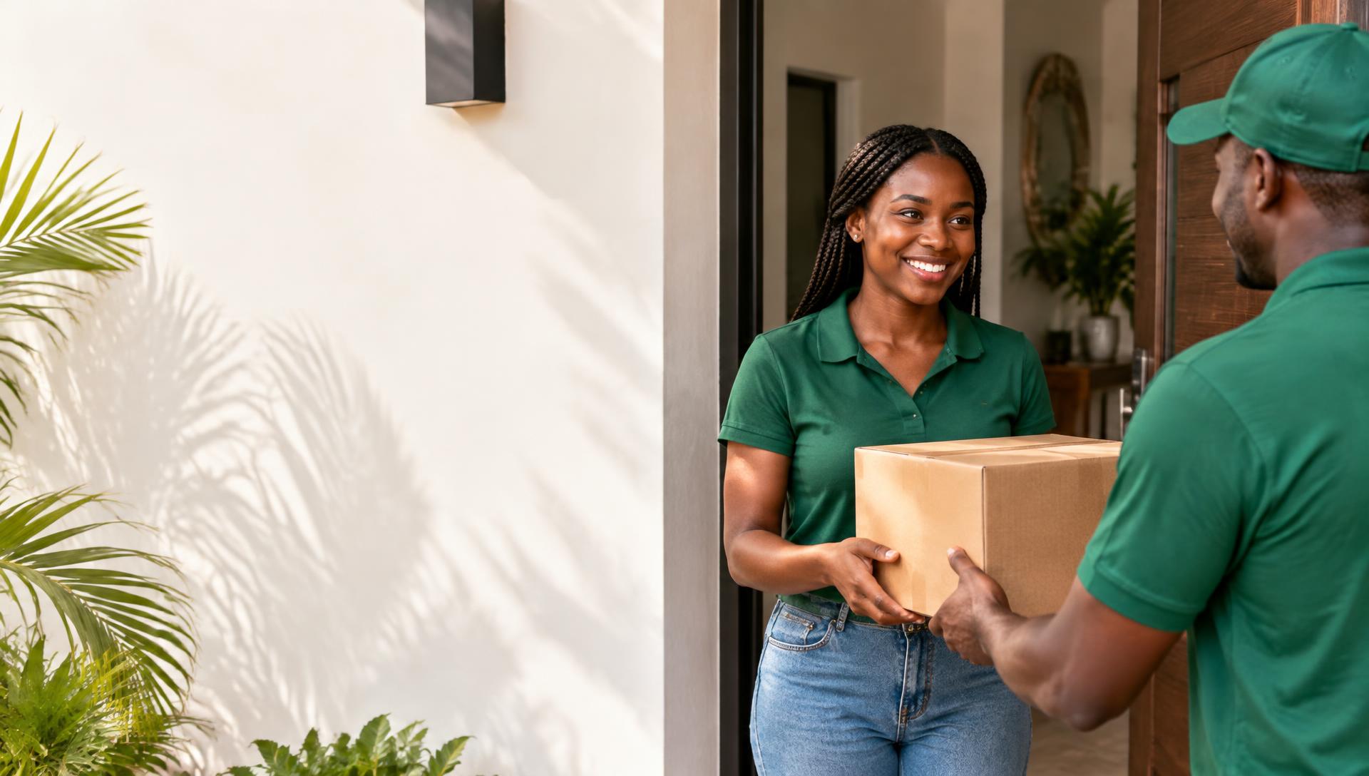 A parcel brings a smile to a home in Ghana